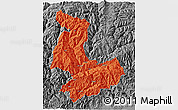Political 3D Map of Tashigang, desaturated