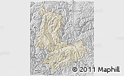 Shaded Relief 3D Map of Tashigang, desaturated