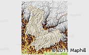 Shaded Relief 3D Map of Tashigang, physical outside