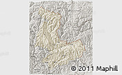 Shaded Relief 3D Map of Tashigang, semi-desaturated
