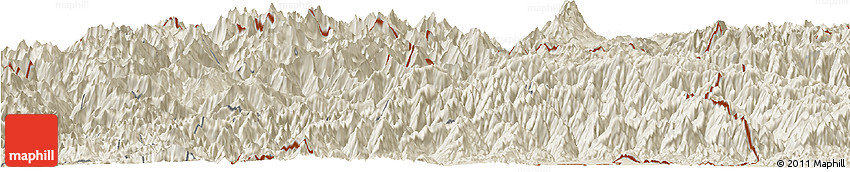Shaded Relief Horizon Map of Tashigang