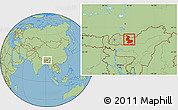 Savanna Style Location Map of Tashigang