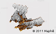 Physical Panoramic Map of Tashigang, cropped outside