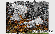 Physical Panoramic Map of Tashigang, darken