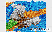 Physical Panoramic Map of Tashigang, political outside
