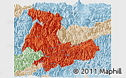 Political Panoramic Map of Tashigang, lighten