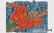 Political Panoramic Map of Tashigang, semi-desaturated