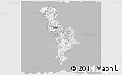 Gray 3D Map of Thimphu, single color outside