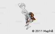 Physical 3D Map of Thimphu, cropped outside