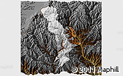 Physical 3D Map of Thimphu, darken