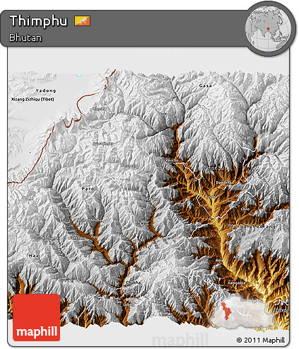 Physical 3D Map of Thimphu