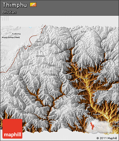 Physical 3D Map of Thimphu