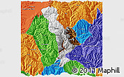 Physical 3D Map of Thimphu, political outside