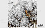 Physical 3D Map of Thimphu, semi-desaturated