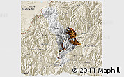 Physical 3D Map of Thimphu, shaded relief outside