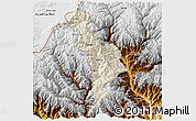 Shaded Relief 3D Map of Thimphu, physical outside