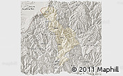 Shaded Relief 3D Map of Thimphu, semi-desaturated
