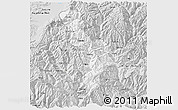 Silver Style 3D Map of Thimphu