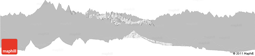Gray Horizon Map of Thimphu, single color outside
