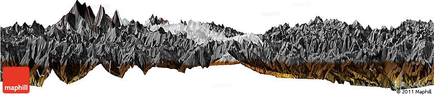 Physical Horizon Map of Thimphu, darken