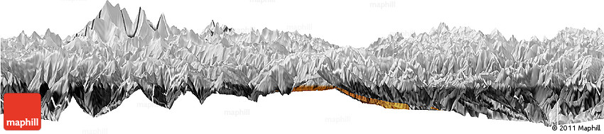 Physical Horizon Map of Thimphu, desaturated