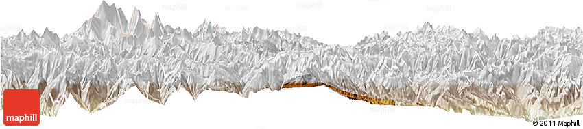Physical Horizon Map of Thimphu, lighten
