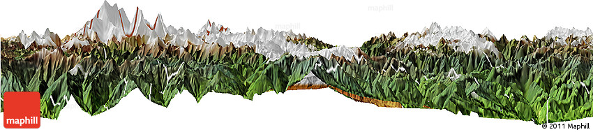 Physical Horizon Map of Thimphu, satellite outside