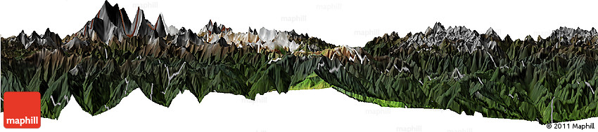 Satellite Horizon Map of Thimphu, darken