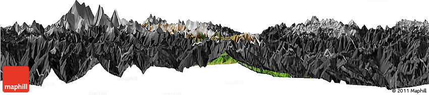 Satellite Horizon Map of Thimphu, darken, desaturated