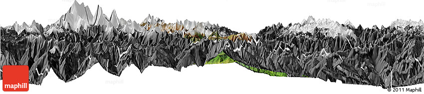 Satellite Horizon Map of Thimphu, desaturated