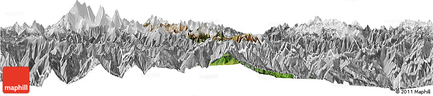Satellite Horizon Map of Thimphu, lighten, desaturated