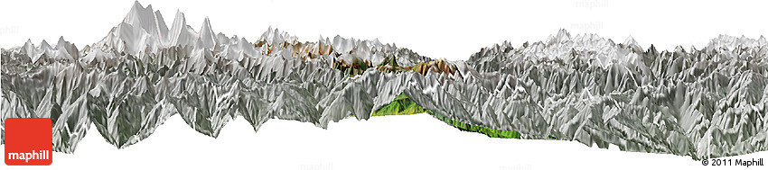 Satellite Horizon Map of Thimphu, lighten, semi-desaturated