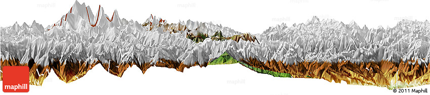 Satellite Horizon Map of Thimphu, physical outside