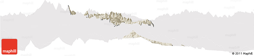 Shaded Relief Horizon Map of Thimphu, cropped outside
