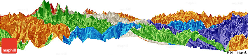 Shaded Relief Horizon Map of Thimphu, political outside
