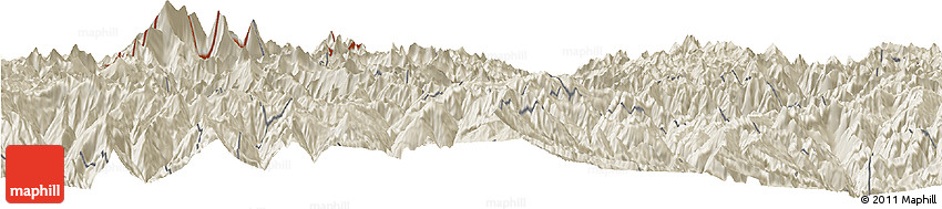 Shaded Relief Horizon Map of Thimphu