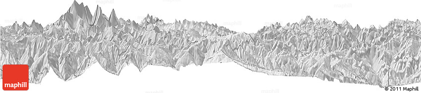 Silver Style Horizon Map of Thimphu