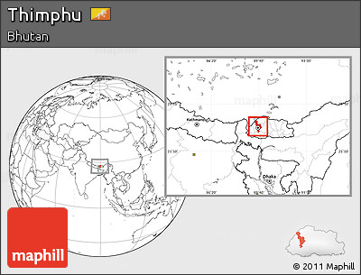 Blank Location Map of Thimphu