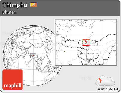 Blank Location Map of Thimphu