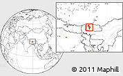 Blank Location Map of Thimphu