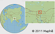 Savanna Style Location Map of Thimphu