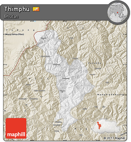 Classic Style Map of Thimphu