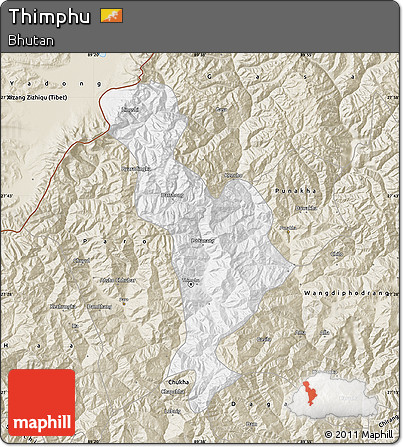 Classic Style Map of Thimphu