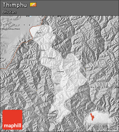 Gray Map of Thimphu