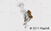 Physical Map of Thimphu, cropped outside