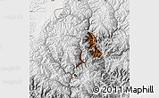 Physical Map of Thimphu, lighten, desaturated