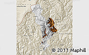 Physical Map of Thimphu, shaded relief outside
