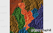 Political Map of Thimphu, darken