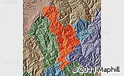 Political Map of Thimphu, semi-desaturated