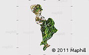 Satellite Map of Thimphu, cropped outside